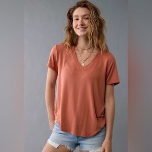 American Eagle Outfitters Orange Short Sleeve Relaxed Tee